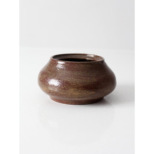 Contemporary Vintage Handmade Studio Pottery Vase For Sale - Image 3 of 9