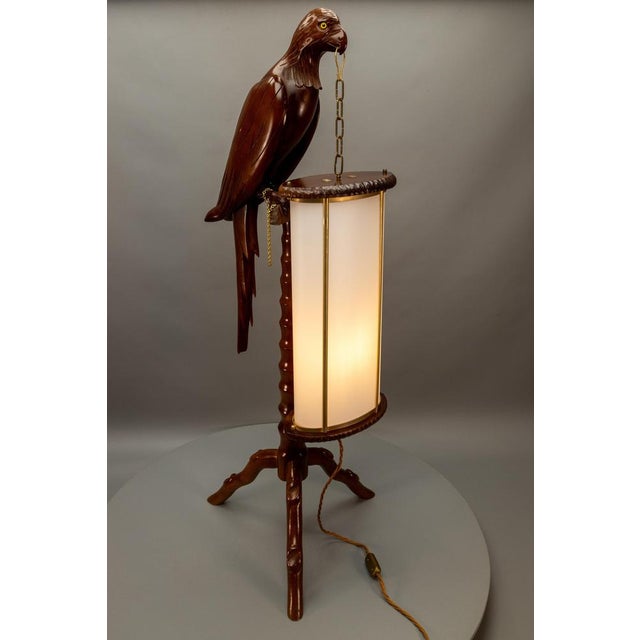 Italian Mid-Century Modern Parrot Floor Lamp Lantern attributed to Aldo Tura, 1950s For Sale - Image 3 of 18