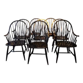 Ethan Allen Windsor Arm Chairs - Set of 8 For Sale
