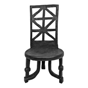 Vintage Ebony Jima Carved Chair