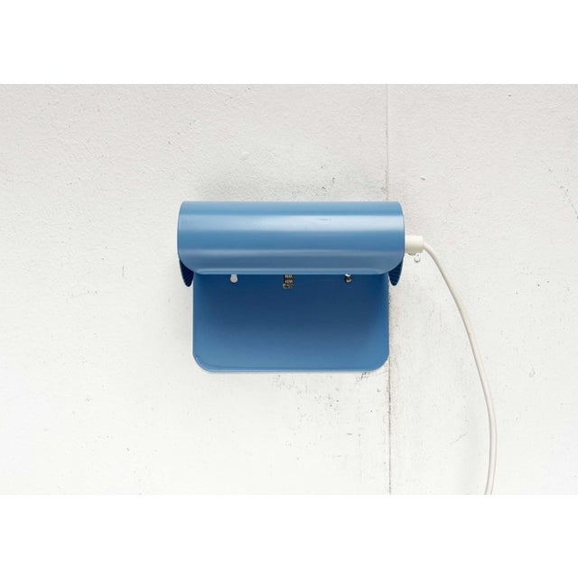 Danish Postmodern Light Blue Perforated Metal Pendant from Abo Randers, 1980s For Sale - Image 11 of 18