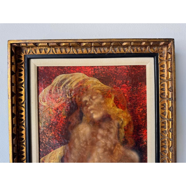 1960s Vintage Nude Woman Mixed Media Oil on Canvas Painting by Lester Russian For Sale - Image 9 of 12