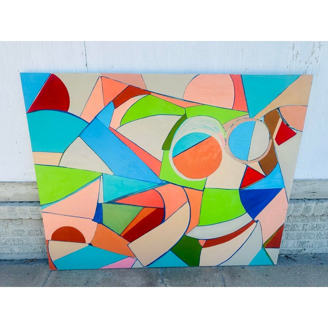 Textile Huge Abstract Painting on Canvas For Sale - Image 7 of 7