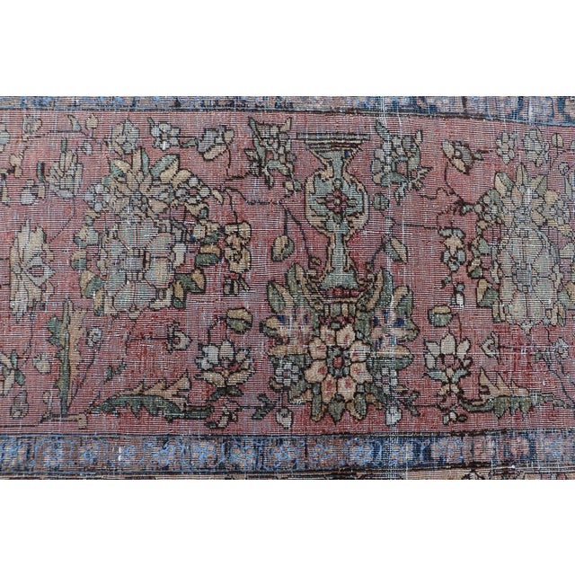 Antique Persian Silk Mohtesham Rug With Central Medallion 7'0 X 10'5 For Sale - Image 13 of 15