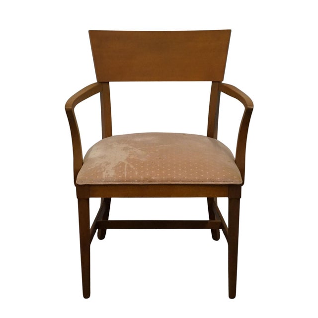 Mid-Century Modern High End Vintage Maple MCM Mid Century Modern Inspired Contemporary Dining Arm Chair For Sale - Image 3 of 9