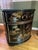 An exceptional, highly collectible vintage mid-century modern Chinoiserie demilune accent cabinet (maker unknown). This...