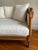 Wood Vintage Neoclassical Style Carved Wood Daybed Upholstered in Boucle For Sale - Image 7 of 9