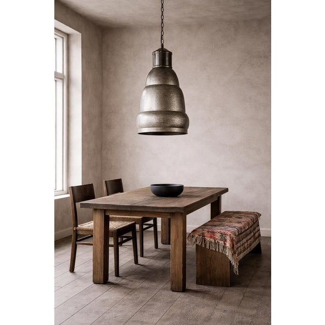 Industrial Hammered Nickel Shalet Pendant Light For Sale - Image 9 of 9