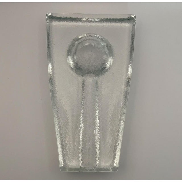 Mid-Century Modern Heavy Large Mid Century Modern Glass Cigar Ashtray Clear Trinket Dish For Sale - Image 3 of 6