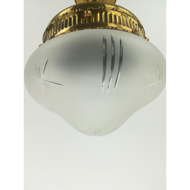 Viennese Ceiling Lamp with Glass Shade, 1910s For Sale - Image 4 of 6