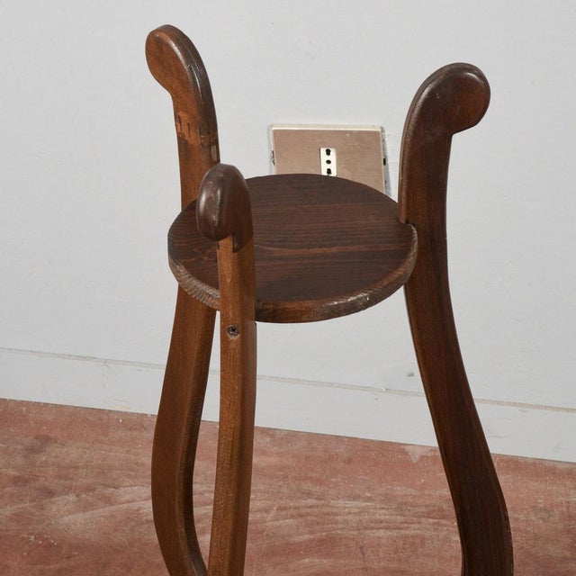 Vintage Handcrafted Wooden Plant Stand For Sale - Image 9 of 18