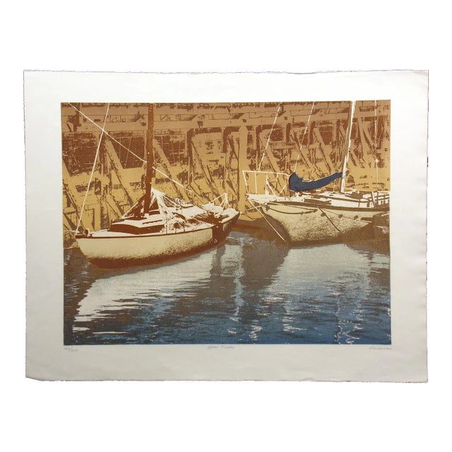 Ted Thomas "Low Tide" Signed Numbered Artwork Etching For Sale