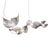 Dune 6 Curve Chandelier with Silver Anodized Shades by Daniel Becker for Moss Objects For Sale