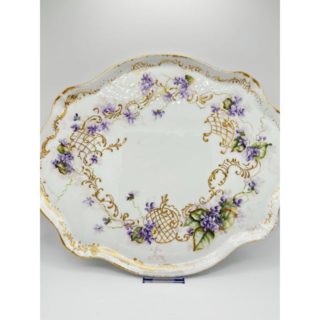 1900 - 1909 Jean Pouyat JPL France Large Limoges Platter For Sale - Image 5 of 6