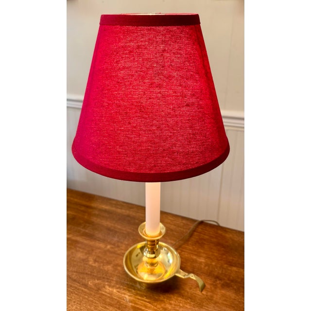 Leviton Brass Chamberstick Accent Lamp For Sale - Image 6 of 12