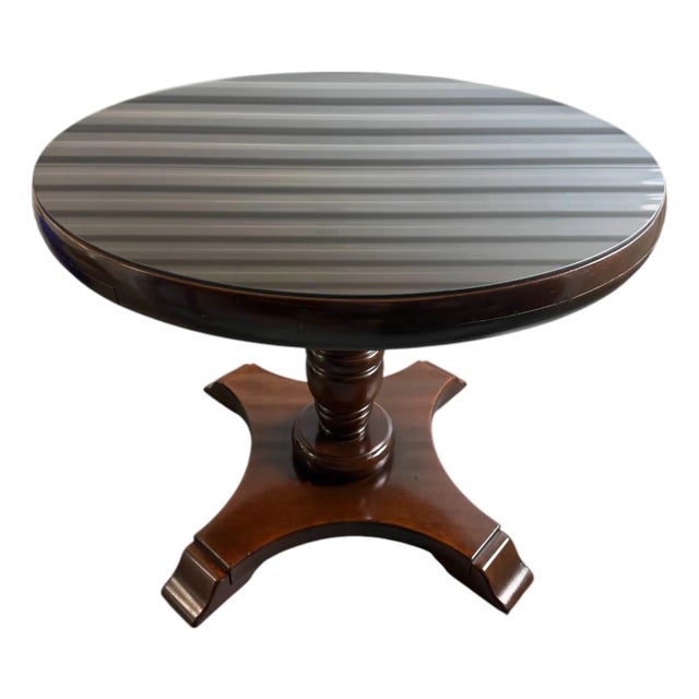 Late 20th Century Dining Game Table With Glass Top Attributed to Miller Desk For Sale