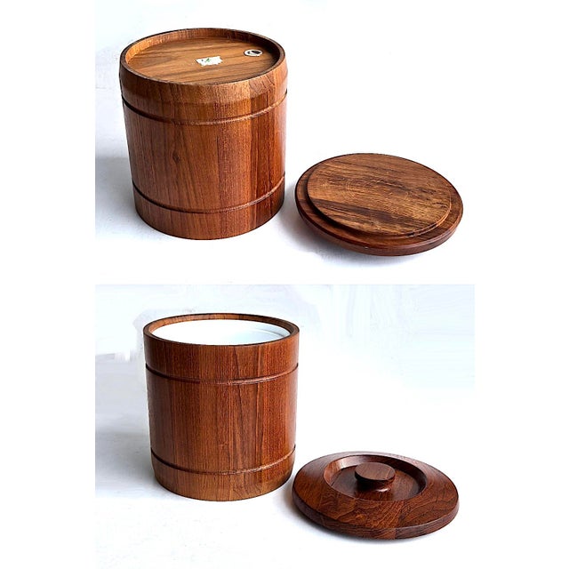 Dansk 1970s Teak Wood Ice Bucket For Sale - Image 4 of 13