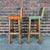 Wood Pair of Ranch Oak Rustic Leather and Wood Bar Stools For Sale - Image 7 of 12