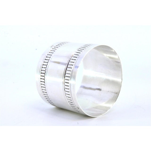 Silver Napkin Ring with Raised Edge Friezes For Sale - Image 5 of 6