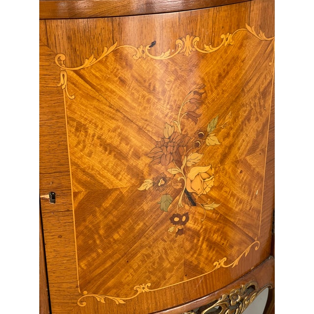Antique French Louis XVI Style Marquetry Semilune Commode For Sale In Miami - Image 6 of 6