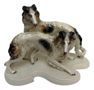 Borzoi Greyhounds Porcelain Figurine by Cortendorf Company, 1950s
