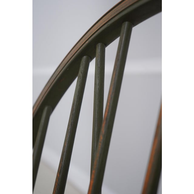 Bench Made Green Painted Loop Back Windsor Armchair For Sale - Image 12 of 18