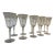 1950s Set of 10 Vintage Etched and Fluted Floral Wine Glasses For Sale