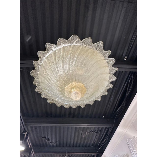 Murano Gold Ruffle Flush Mount For Sale - Image 4 of 6