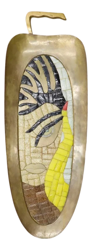 Mid 20th Century Salvador Terán Mosaic and Brass Tray