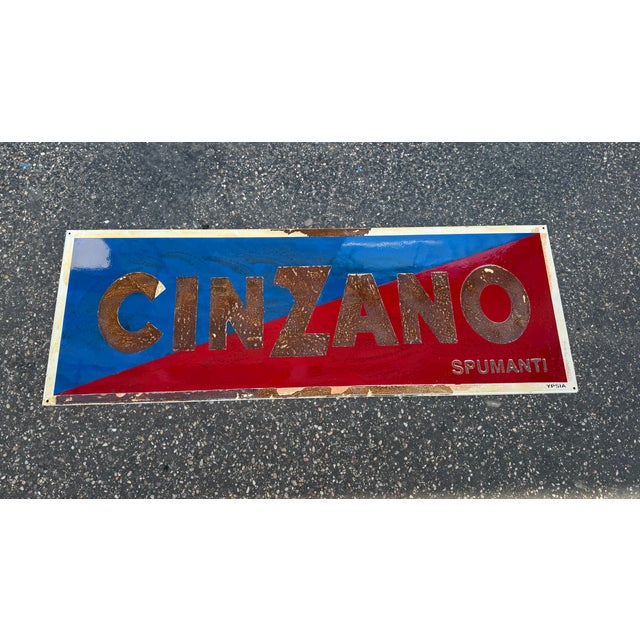 Red Vintage Cinzano Sign, 1960s For Sale - Image 8 of 9