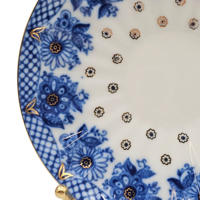 1990s Lomonosov Bridesmaid Basket Cobalt Porcelain Teacup and Saucer For Sale - Image 9 of 15