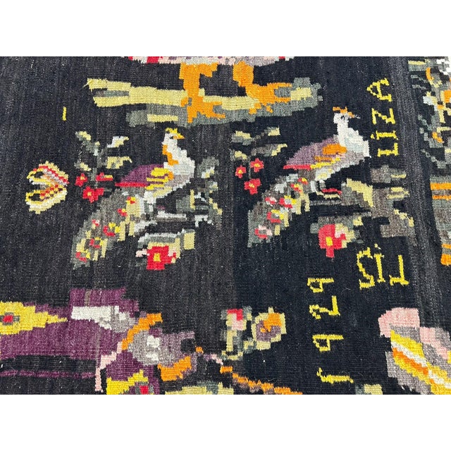 Rustic European Oversized 1929 Dated Balkan Naive Figural Textile Art Masterpiece For Sale - Image 3 of 17