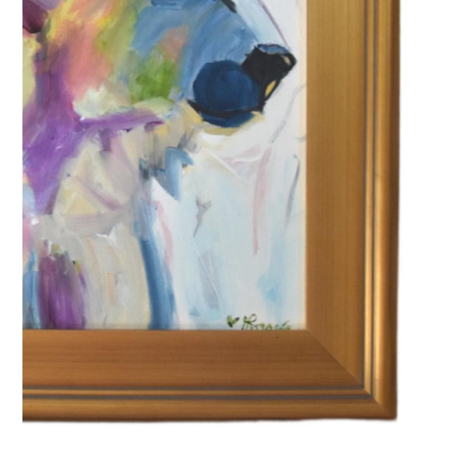 Colorful impressionist Polar Bear painting on stretched artist canvas. Signed by the talented artist "Franccesca Garcia"...