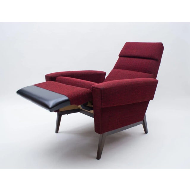 Wood Scandinavian Wooden and Fabric Lounge Chair, 1960s For Sale - Image 7 of 16