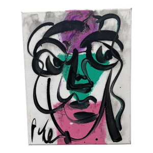 1980s Peter Robert Keil Acrylic Abstract Painting on Canvas