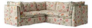 Sophie Conran Coco 3x3 Sectional Sofa - Andrew Martin Wildwood Ivory with Contrast Welt Knife Edge Cushion