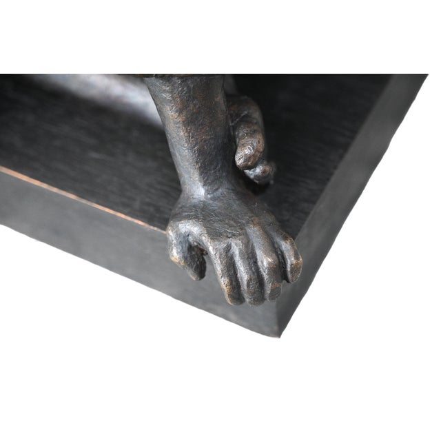 1980s Felipe Castañeda Signed Bronze Sculpture "Dos Mujeres" Two Seated Women, 1982 For Sale - Image 5 of 8