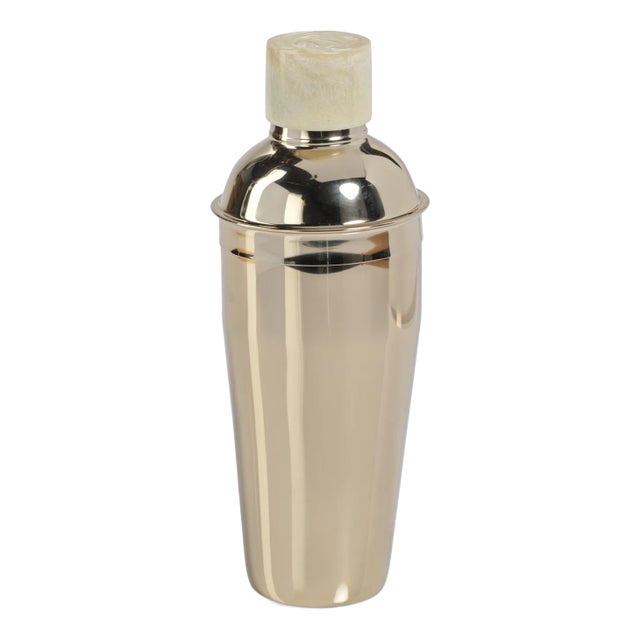 Brompton Gold Stainless Steel Cocktail Shaker with Marbleized Cap For Sale