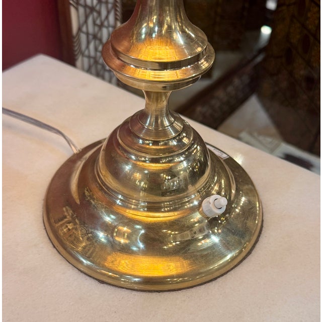 Vintage Brass Table Lamps With Glass Beads - a Pair For Sale - Image 13 of 14