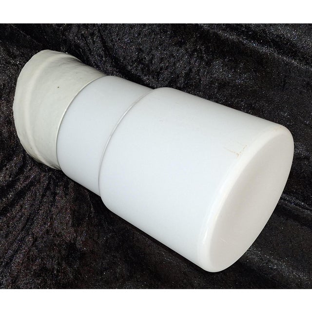 Art Deco Wall Lamp with Opaque White Stepped Glass Shade in a Porcelain Mount, 1930s For Sale - Image 4 of 9