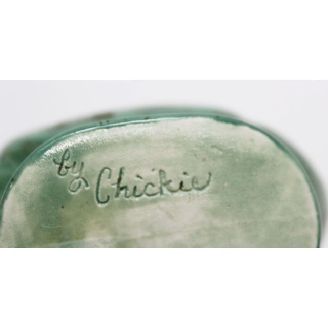 Green GargoyleHandle Pottery Vase Chairish