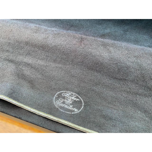 Brown Vintage Baker Furniture Figured Walnut Brass Mounted Credenza Sideboard - Attributed to Frank Van Steenberg For Sale - Image 8 of 18