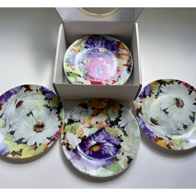 1990s Limoges "Alahambra" Cocktail Plates - Boxed Set of 6 For Sale - Image 18 of 18