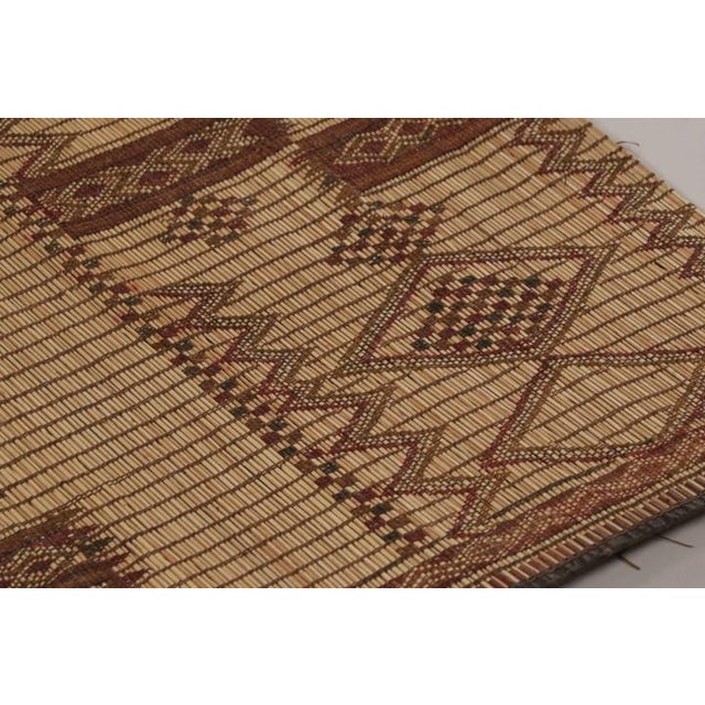 Tribal Title: Vintage Tuareg Mat, Beige-Brown Tribal Geometric Patterns - Rug & Kilim For Sale - Image 3 of 10