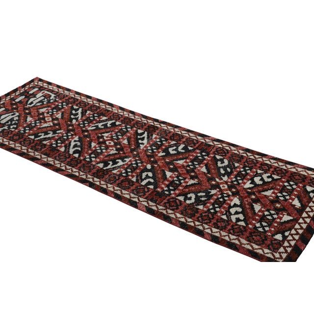 2010s Rug & Kilim’s Tribal Style Runner Rug in Red and Black With Geometric Patterns For Sale - Image 5 of 7