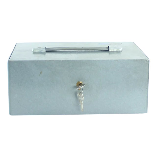 Vintage Steel Safe Deposit Box, Czechoslovakia, 1980s For Sale