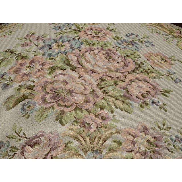 Pair of Vintage French Louis Style Tapestry Arm Chairs For Sale - Image 15 of 18