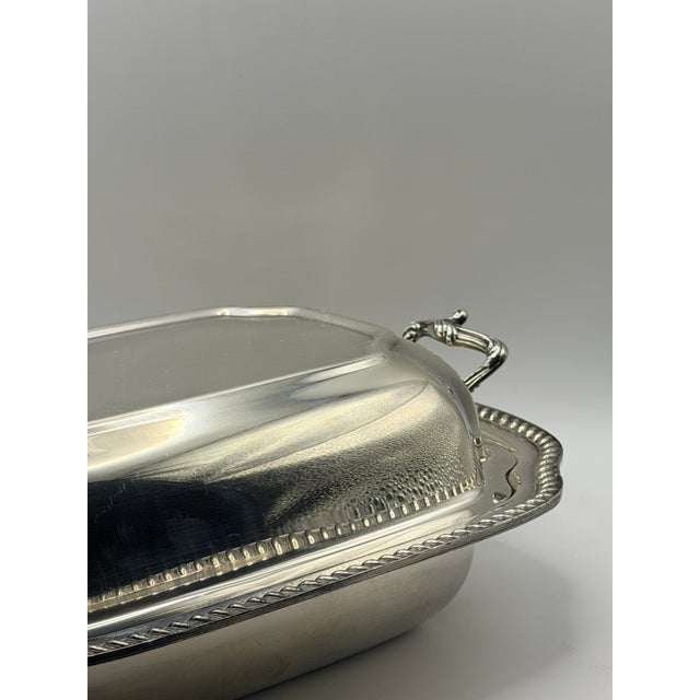 American Vintage Art & Co Silverplate Covered Serving Dish With Handles | Classic American Tableware For Sale - Image 3 of 4
