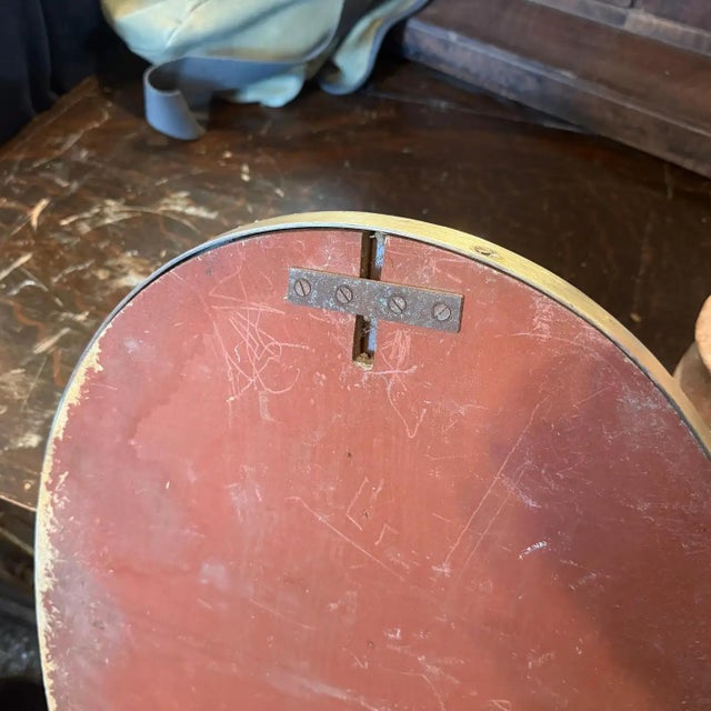 Gio Ponti 1950s Gio Ponti Style Mid-Century Modern Solid Brass Italian Oval Wall Mirror For Sale - Image 4 of 13