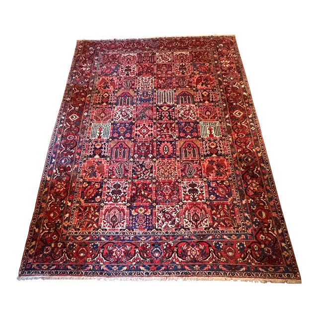 Vintage Hand Made Bakhtiari Persian Wool Rug For Sale